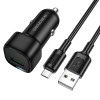 Автомобільний зарядний пристрій BOROFONE BZ34 Cloud single port QC3.0 car charger set(Micro) Black