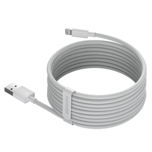 Кабель Baseus Simple Wisdom Data Cable Kit USB to iP 2.4A (2PCS/Set）1.5m White