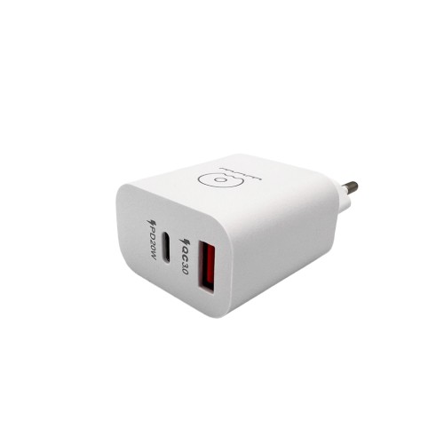 Мережевий зарядний пристрій WUW-C172 20W PD USB-C + USB QC3.0 18W black
