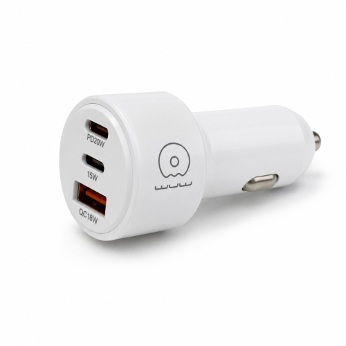 Автомобільний зарядний пристрій WUW-C244 USB20W+PD20W+PD15W white