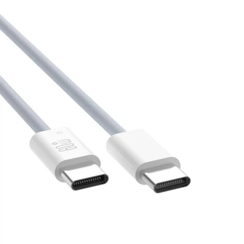 Кабель XO PD Type-C to Type-C NB-Q273 Woven 60W/1m White