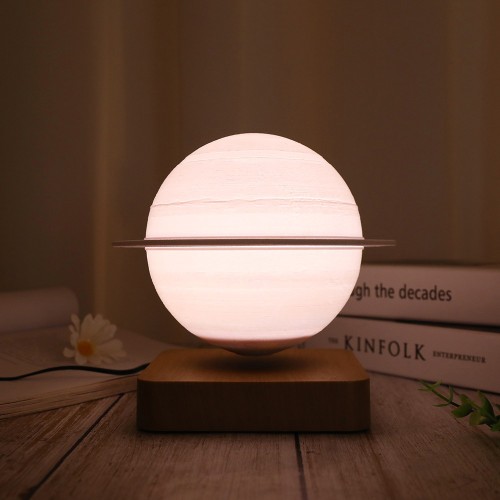 Магнітна левітаційна лампа HCNT Levitating Lamp Saturn Dark Wood Grain