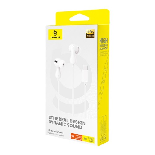 Навушники дротові Baseus Encok HZ20 (3.5mm)  Moon White