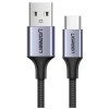 Кабель UGREEN US288 USB-A 2.0 to USB-C Cable Nickel Plating Aluminum Braid 1m (Black) (UGR-60126)