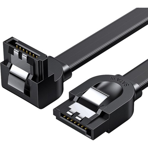 Кабель UGREEN US217 Angled SATA 3 Data Cable 0.5m (Black)(UGR-30797)