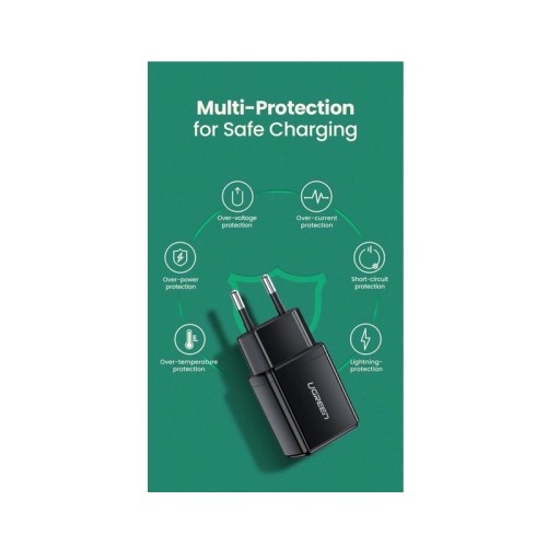 Мережевий зарядний пристрій UGREEN ED011 USB Wall Charger (Black(UGR-50459)