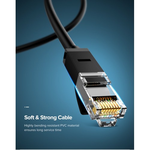 Кабель UGREEN NW102 Cat 6 U/UTP Lan Cable 1m (Black)(UGR-20159)