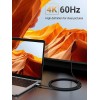 Кабель UGREEN MM142 USB-C to HDMI Male to Male Cable Aluminum Shell 1.5m (Gray Black)(UGR-50570)
