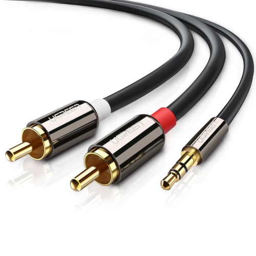 Аудіокабель UGREEN AV116 3.5mm Male to 2RCA Male Cable 2m Black