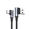 Кабель UGREEN US176 Right Angle USB-A to USB-C Cable 1m (Space Gray)