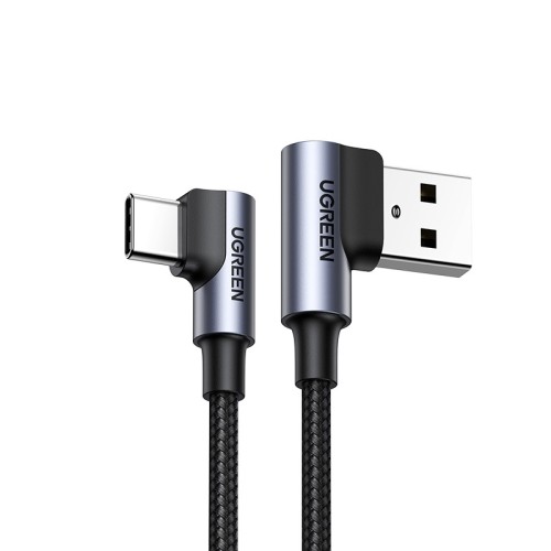 Кабель UGREEN US176 Right Angle USB-A to USB-C Cable 1m (Space Gray)