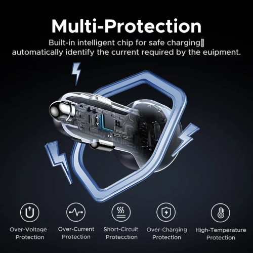 Автомобільний зарядний пристрій UGREEN EC307 30W 3-Port Fast Car Charger