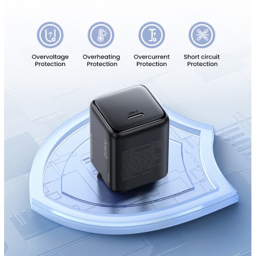 Мережевий зарядний пристрій UGREEN X517 25W USB-C GaN Fast Charger Black