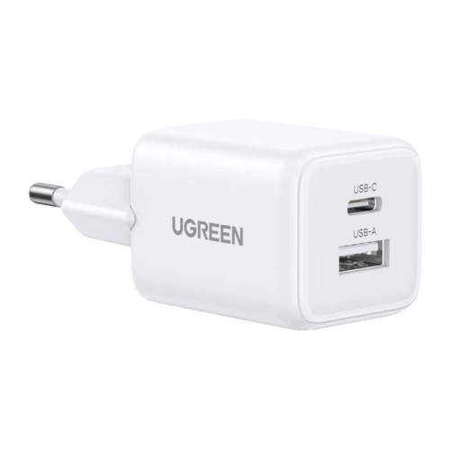 Мережевий зарядний пристрій UGREEN X514 20W 2-Port GaN Fast Charger EU White