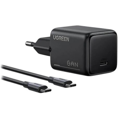 Мережевий зарядний пристрій UGREEN X517 25W USB-C GaN Fast Charger Set EU+1M CC Cable black