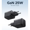 Мережевий зарядний пристрій UGREEN X517 25W USB-C GaN Fast Charger Set EU+1M CC Cable black