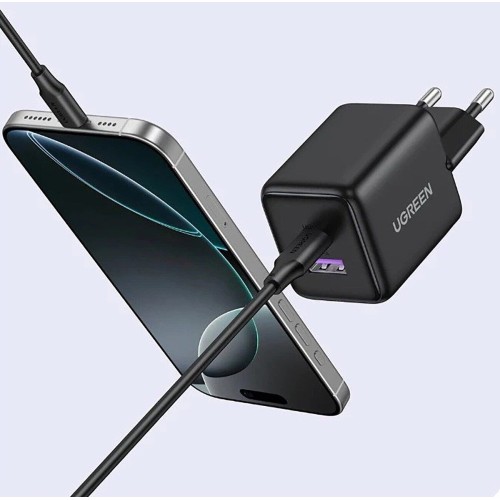 Мережевий зарядний пристрій UGREEN X516 30W 2-Port GaN Fast Charger EU Black