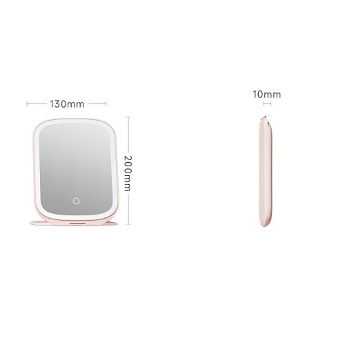 Дзеркало для макіяжу Xiaomi DOCO Cosmetic Mirror Portable with Lamp Flip version-Powder