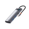 USB-хаб Baseus Metal Gleam Series 7-in-1 Multifunctional Type-C HUB Docking Station Gray（Type-C to HDMI*1+USB3.0*2+USB-C*1+PD*1+SD/TF*1)