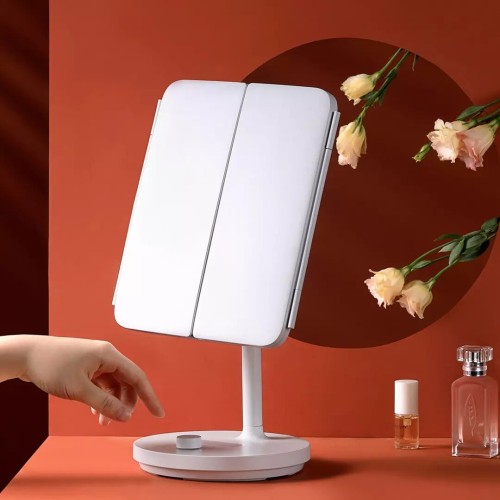Дзеркало для макіяжу Xiaomi JordanLED table folding cosmetic mirror Pink