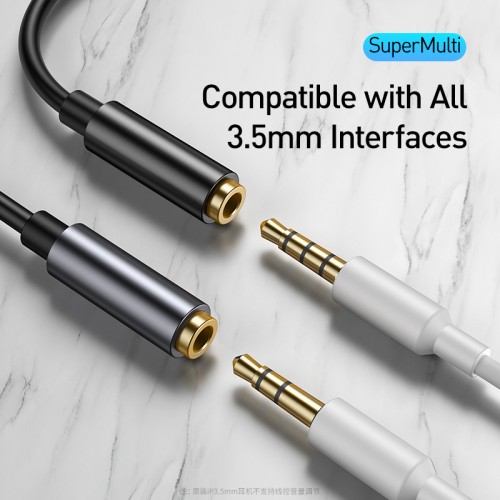 Кабель-перехiдник Baseus Type-C Male to 3.5mm Female Adapter L54 Deep Grey