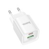 Мережевий зарядний пристрій HOCO C147A Charm PD20W+QC3.0 charger (EU) White