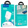 Мережевий зарядний пристрій з кабелем HOCO C104A Stage single port PD20W charger set (C to iP)(EU) White