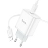 Мережевий зарядний пристрій з кабелем HOCO C104A Stage single port PD20W charger set (C to iP)(EU) White
