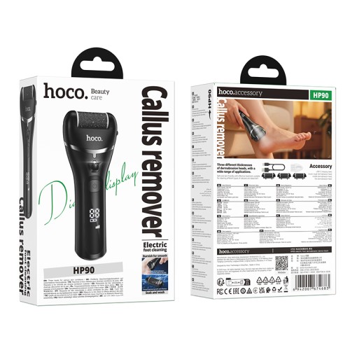 Електрична пилка для п'ят HOCO HP90 electric foot dermabrasion device Black