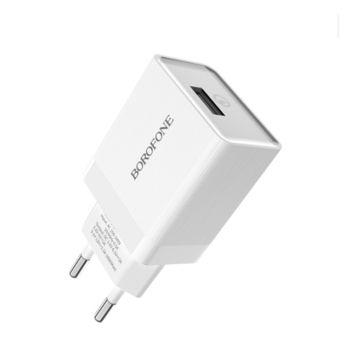 Мережевий зарядний пристрій з кабелем BOROFONE BA20A Sharp single port charger set(Micro) 10.5W White