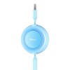 Кабель Baseus Bright Mirror 2 Series Retractable 3-in-1 Fast Charging  Data Cable USB to M+L+C 3.5A 1.1m Sky Blue