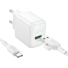 Мережевий зарядний пристрій з кабелем BOROFONE BAS42A Potential single-port QC3.0 charger set(Type-C) 18W White