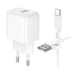 Мережевий зарядний пристрій з кабелем BOROFONE BAS42A Potential single-port QC3.0 charger set(Type-C) 18W White