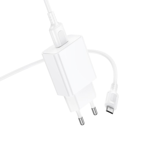 Мережевий зарядний пристрій BOROFONE BA110A Lemi single port charger set (Micro) (EU) White