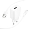 Мережевий зарядний пристрій BOROFONE BA110A Lemi single port charger set (Micro) (EU) White
