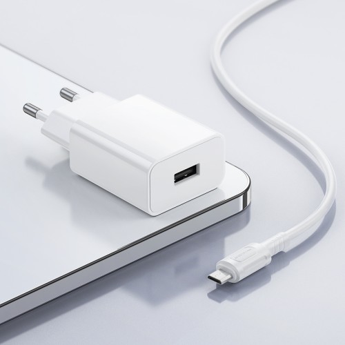 Мережевий зарядний пристрій BOROFONE BA110A Lemi single port charger set (Micro) (EU) White