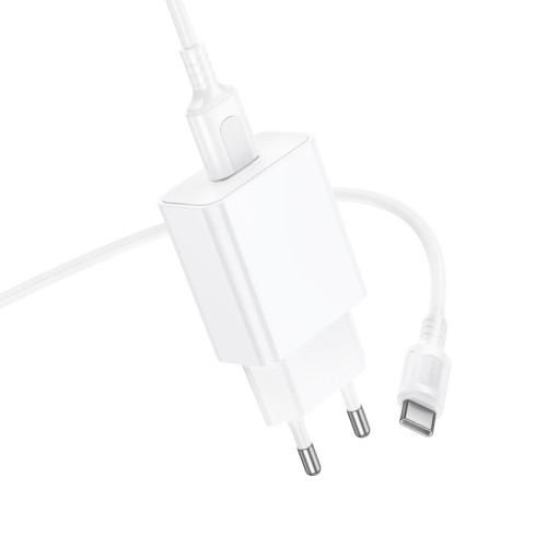 Мережевий зарядний пристрій BOROFONE BA110A Lemi single port charger set (Type-C) (EU) White
