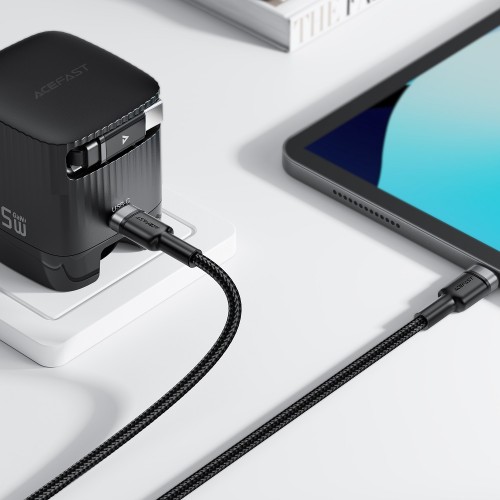 Кабель ACEFAST C22-02 USB-C to 2*USB-C 100W aluminum alloy charging data cable Black