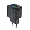 Мережевий зарядний пристрій ACEFAST A116 PD35W GaN charger (USB-A+USB-C) with digital display Black