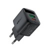 Мережевий зарядний пристрій ACEFAST A116 PD35W GaN charger (USB-A+USB-C) with digital display Black