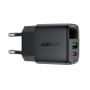 Мережевий зарядний пристрій ACEFAST A116 PD35W GaN charger (USB-A+USB-C) with digital display Black