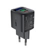 Мережевий зарядний пристрій ACEFAST A114 PD25W GaN charger (USB-A+USB-C) with digital display Black