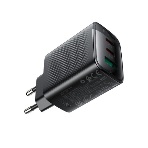 Мережевий зарядний пристрій ACEFAST A108 PD67W GaN (2*USB-C+USB-A) charger Black
