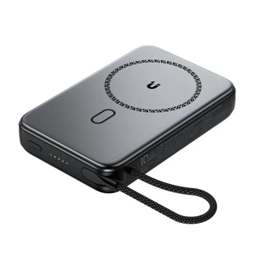 Зовнішній акумулятор ACEFAST M24-10000 22.5W magnetic fast charging power bank with holder and cable Metal Gray