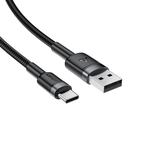 Кабель ACEFAST C22-04, USB to Type-C, 3A, 1.2m, Nylon Braid, Aluminum Alloy + TPE connectors, Black