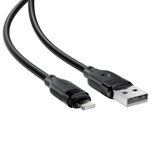Кабель ACEFAST C16-06, USB to iP, 2.4A, 2m, TPE, TPU connectors, Black
