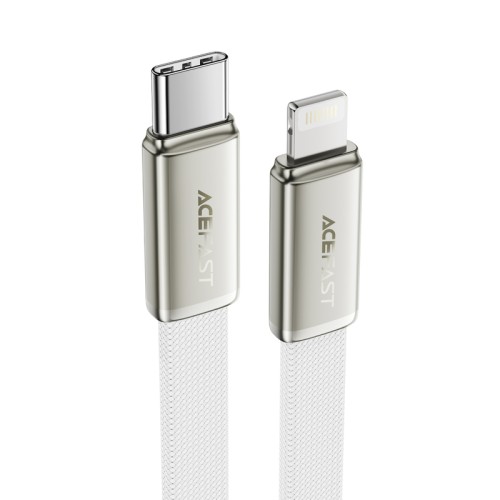 Кабель ACEFAST C24-01, USB to iP, 30W, 1.2m, Braided wire, Zinc alloy + TPE connectors, White