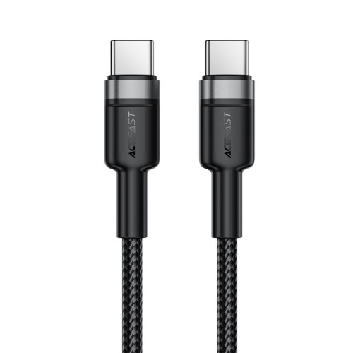 Кабель ACEFAST C22-03, Type-C to Type-C, 60W, 3A, 1.2m, Nylon Braid, Aluminum Alloy + TPE connectors, Black