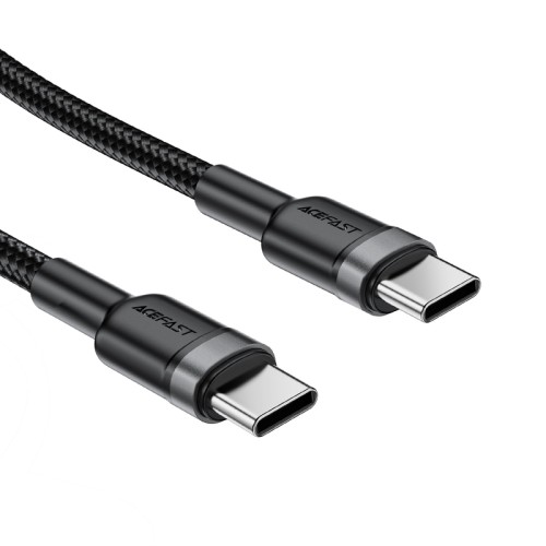 Кабель ACEFAST C22-03, Type-C to Type-C, 60W, 3A, 1.2m, Nylon Braid, Aluminum Alloy + TPE connectors, Black