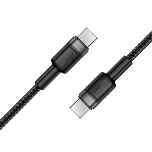 Кабель ACEFAST C22-03, Type-C to Type-C, 60W, 3A, 1.2m, Nylon Braid, Aluminum Alloy + TPE connectors, Black